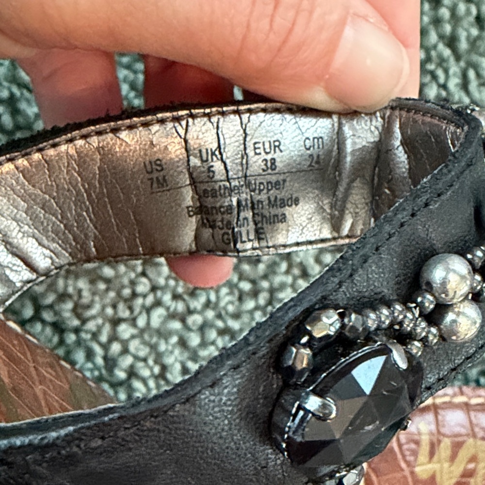 NWOT Sam Edelman Black Embellished Slide Sandals - Picture 6 of 6